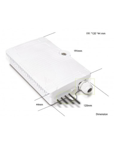 Caja F.O. de Exterior IP-65 CON LLAVE para 4 SC Simplex - LC Duplex