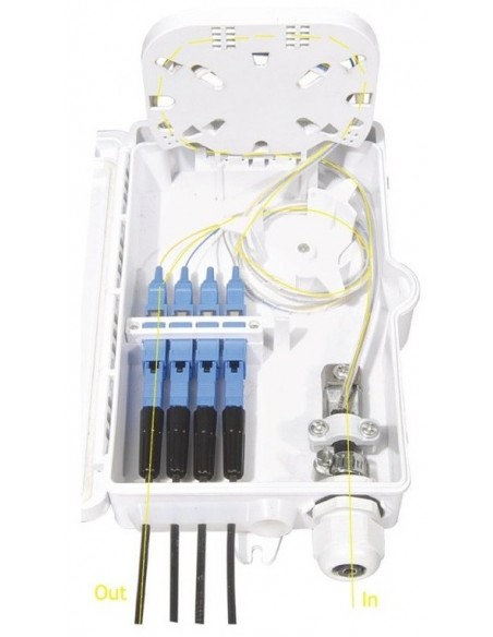Caja F.O. de Exterior IP-65 CON LLAVE para 4 SC Simplex  LC Duplex 2