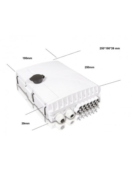 Caja F.O. de Exterior IP-65 CON LLAVE para 12 adaptadores SC Simplex - LC Duplex 1