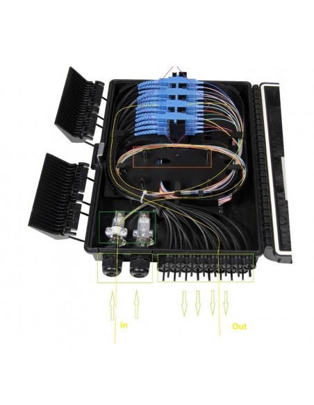 Caja F.O. de Exterior IP-65 CON LLAVE para 16 adaptadores SC Simplex  LC Duplex 3