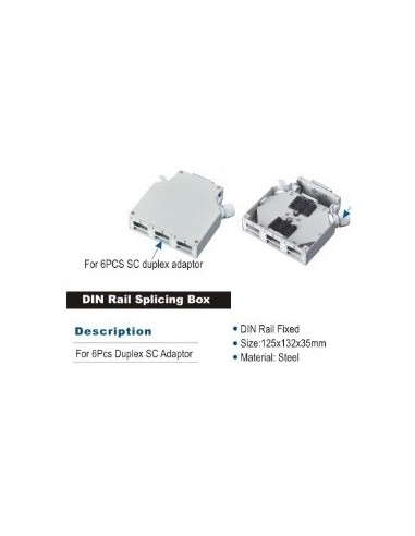 Caja metálica para carril Din para 6 tomas SC DUPLEX 1