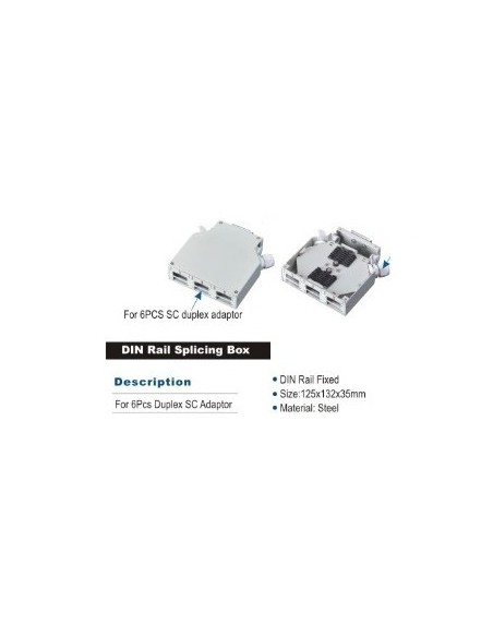 Caja metálica para carril Din para 6 tomas SC DUPLEX 1