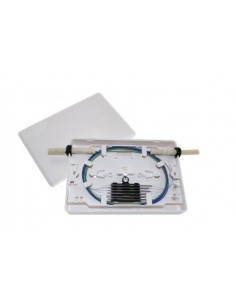 Caja de empalme de F.O. para 12 fusiones y derivación FTTH 1 2