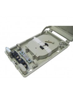 Caja de empalme de F.O. para 24 fusiones y derivación FTTH 1 2