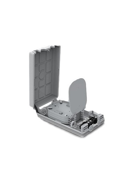 Caja de empalme de F.O. para 24 fusiones y derivación FTTH 4